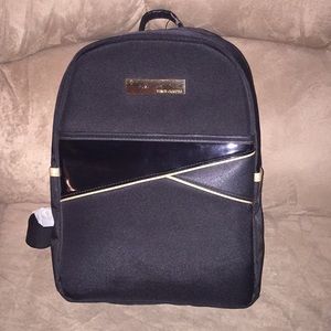 NWT Black Vince Camuto Backpack Gold Accents